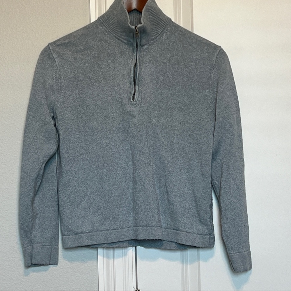 Banana Republic Women’s Blue Sweater 1/4 Zip Silk Cashmere Pullover